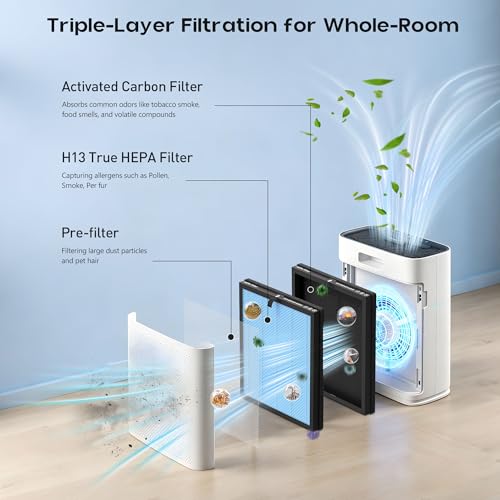 Blue 4-Pack Replacement Air Purifier Filters for ECOSELF HAP603/HAP603WF