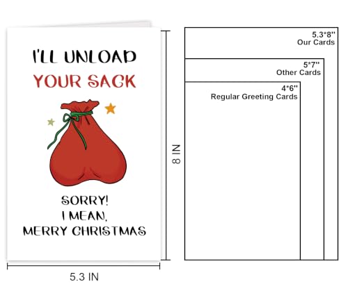 UUEFKTN #2 Cheeky Christmas Card for Husband Boyfriend - Funny Rude Holiday Greeting