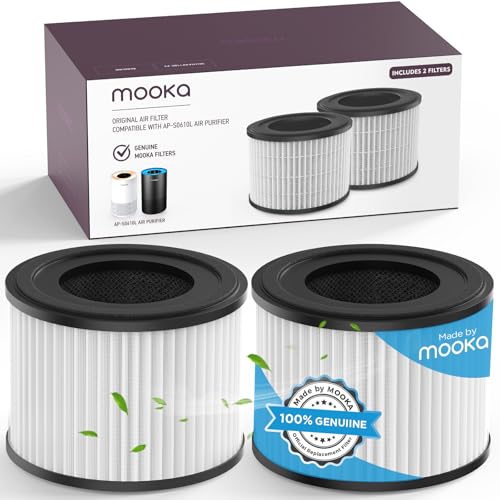 White 2-Pack Air Purifier Filter Set - 3-in-1 HEPA & Activated Carbon for Smoke Odor Dander