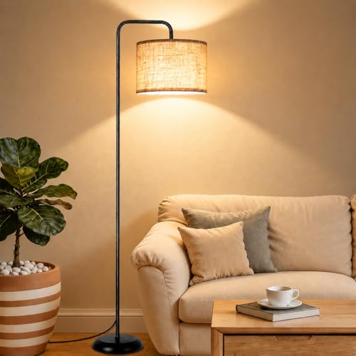Floor Lamp with 3 CCT Bulb - Black Standing Lamp for Living Room - Variation: Black / 3 Color