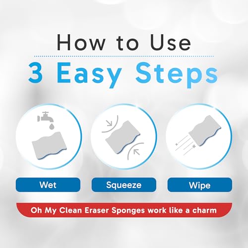 Extra Durable Magic Sponge Eraser 25 Pack - Long Lasting Multi-Purpose Cleaning Pads