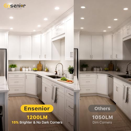 Ensenior 12 Pack 6-Inch LED Recessed Ceiling Lights with 5-CCT, 1200LM, 12W, 120V