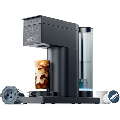 Chefman Caffeinator Single Serve Coffee Maker - Midnight Edition with Brew Strength & Iced Coffee