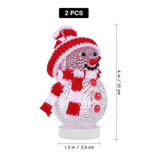 Mobestech 2pcs Christmas Lights USB Snowman Lights USB Charging Night Light Christmas Decoration for Living Room Nursery Room