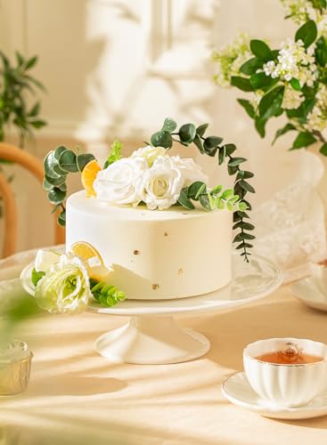 12.6-Inch Porcelain Cake Stand | Elegant White Dessert Display for Weddings & Parties