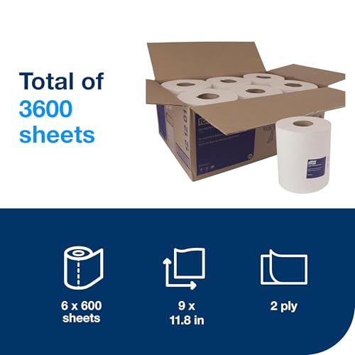 Tork Basic Centerfeed Paper Towels - White High Absorbency 6 Rolls x 600 Sheets Variation of THIS Listing
