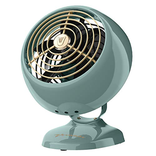 Vornado VFAN Mini Classic Vintage Metal Desk Fan - 2-Speed, Adjustable Tilt, Portable Green