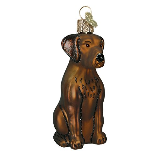 Old World Christmas Chocolate Labrador Dog Ornament Holiday Decor - Hand-Painted Glass