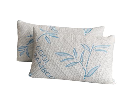 ComfySleep King Size Pillow 2 Pack – Adjustable, Cooling Shredded Memory Foam with Washable Cover