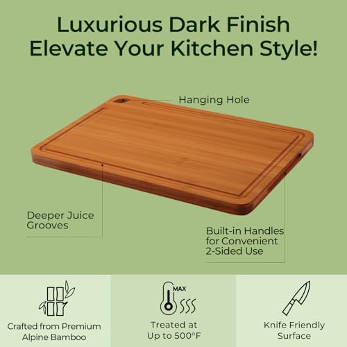 Keechee Carbonized Bamboo 4-Piece Cutting Board Set - Brown