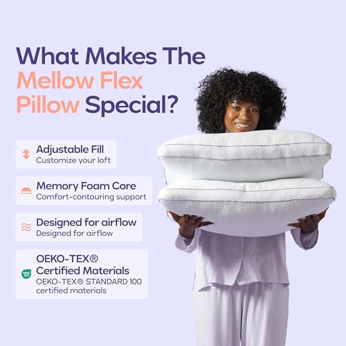 Adjustable Memory Foam Pillow King White - Customizable Loft, Support & Cooling