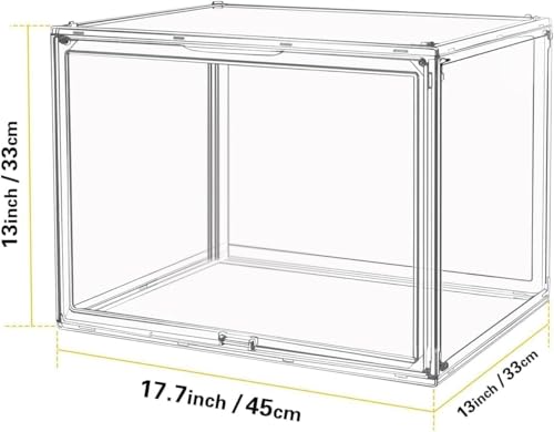 XL Stackable Acrylic Storage Bins with Door for Collectibles & Helmets - Dustproof Display Case