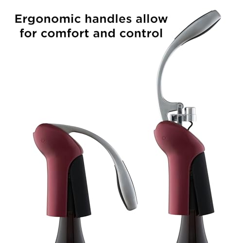 Rabbit Merlot Vertical Corkscrew Wine Opener with One-Pull Lever, Foil Cutter, 7.7 x 8.8 in
