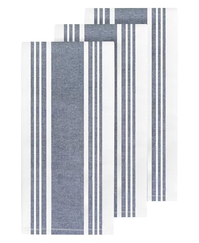 All-Clad Indigo 3-Pack Dual-Purpose Kitchen Towels - Super Absorbent & Soft, 17x30 Inches