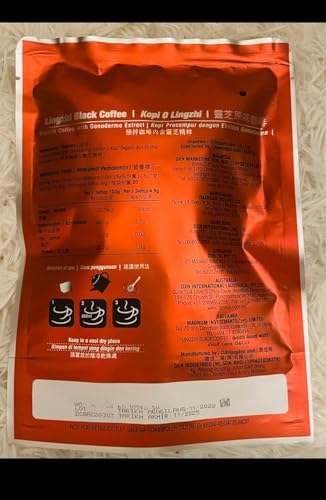 DXN Lingzhi Black Coffee 3 in 1 Instant Coffee Pack of 1 - 3 Ounces