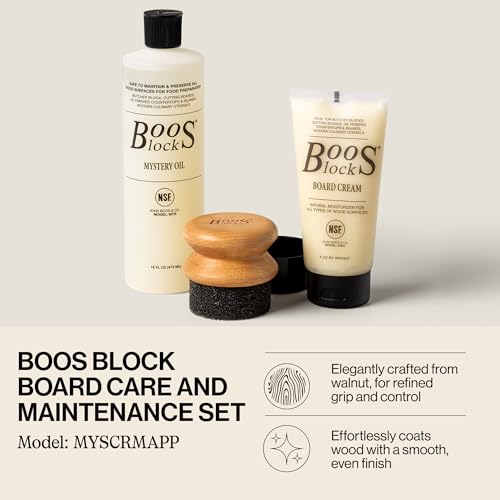 John Boos 3-Piece All-Natural Care & Maintenance Set with Beechwood Applicator