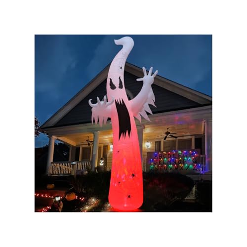 12 ft Inflatable Ghost Halloween Decoration with Built-in LEDs Outdoor Yard Decor