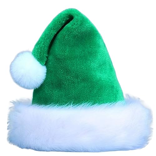 Santa Hat for women man Christmas Hats, Plush Xmas Party Hat Luxury Santa Claus Hat, Velvet Classic Fur Santa Outfit