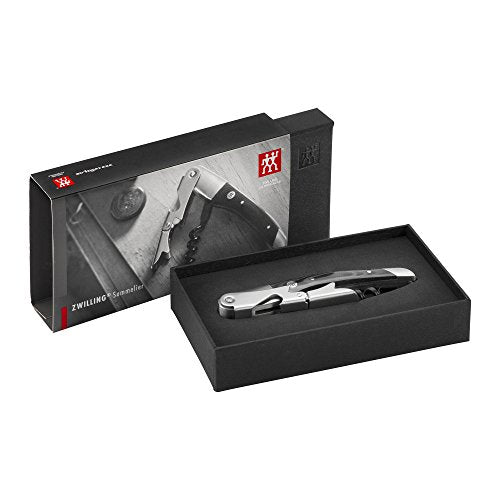 Waiter's Corkscrew Wine Bottle Opener with Foil Cutter - Stainless Steel
