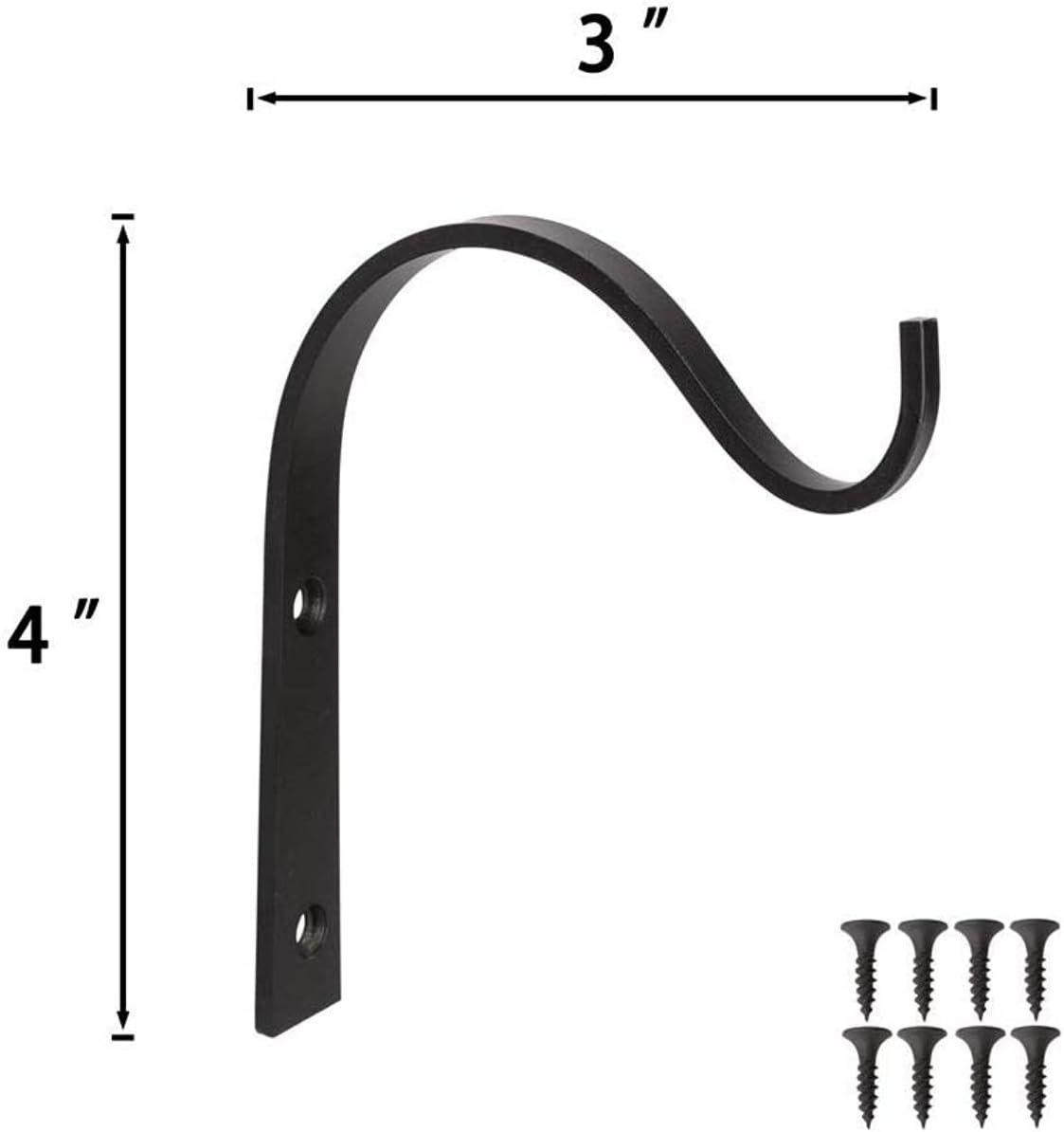 Mkono 4 Pack Iron Wall Hooks - Versatile Plant Hangers for Indoor/Outdoor Decor | 3 Inch Metal Brackets