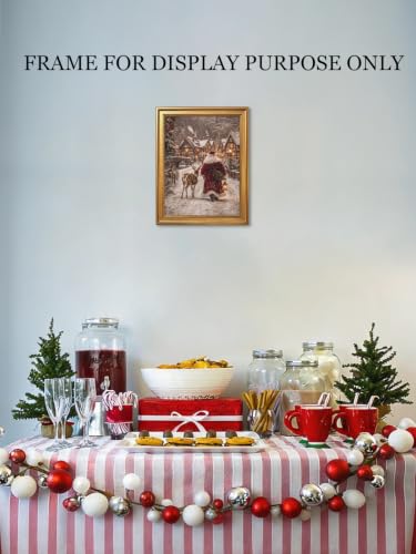 KBKBART Santa Claus Reindeer Wall Art Prints Unframed 8x10, 10x8 Variation