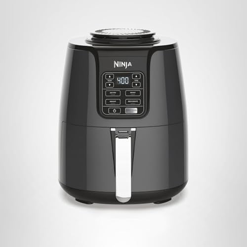 Ninja Air Fryer | 4 QT Capacity | 4-in-1 Roast, Crisp, Roast, Reheats, & Dehydrates | Dishwasher Safe Parts | 105°F-400°F | Includes 20 Easy & Healthy Recipes | 1550 watt | Grey | AF101