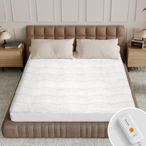 Templewet Heated Mattress Pad Twin XL Size with Sherpa Cover - Bed Warmer, Machine Washable