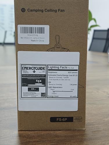 Portable Ceiling Fan with Light and 12000mAh Battery - Wireless Camping Fan