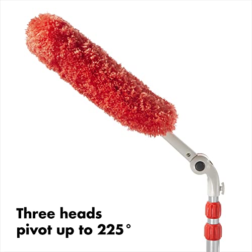 Extendable Microfiber Dusting System with Pivoting Heads - Up to 8 Ft Reach