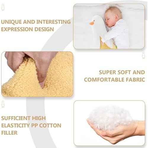 Banana Duck Plush Toy-12'' Weighted Duck Stuffed Animals, Elastic Duck Plush Stuffed Animals Banana Plushie Hugging Pillow, Throw Pillow, Body Pillow, Room Decoration Gift for Kids Girls Boys