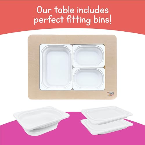 Sensory Play Activity Table with Foldable Legs, Bins & Lid – Toddlers & Kids