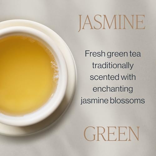 Organic Jasmine Green Tea Bags - 50 Count Sachets - Caffeinated, USDA Organic
