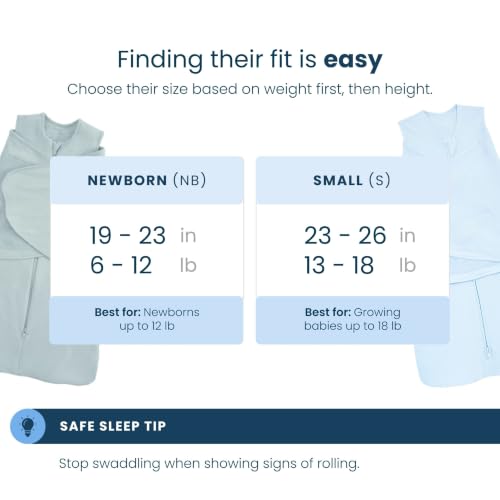 HALO Baby Blue Cotton Swaddle Sleep Sack Newborn 0-3 Months Adjustable