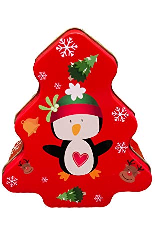 ALEF Christmas Holiday Nesting Tins Set of 3 - Tree Design, Santa, Snowman & Penguin