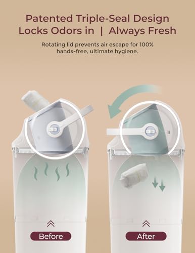 Momcozy Triple-Seal Diaper Pail with Odor Locking & Ergonomic Height