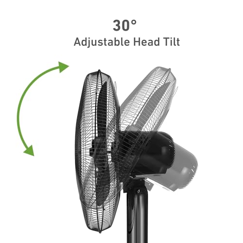 Black 16-Inch Digital Oscillating Tower Fan with Remote, 3 Speeds & Timer