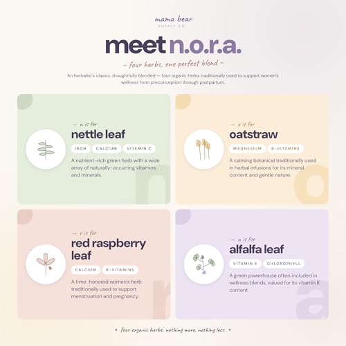 Nora Nourish Organic Pregnancy Tea - 4 oz (60 Servings) Herbal Support for Pregnancy & Postpartum - Variation of THIS listing