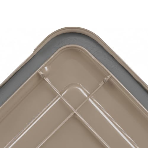 IRIS USA 4-Pack 63 Qt Storage Bins with Gasket Lids - Tan, Heavy-Duty & Stackable