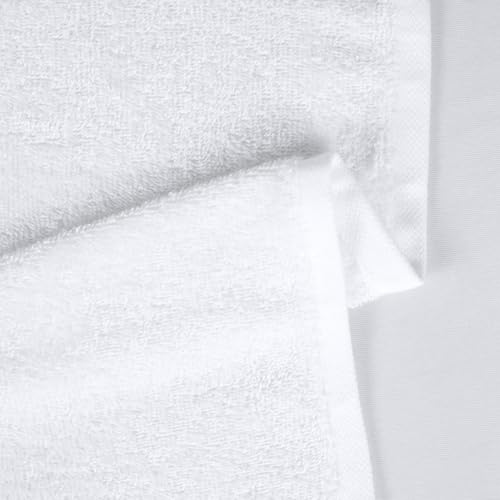 Cotton Hand Towels 24-Pack - Soft, Quick Drying, 16x26 Inches, White - Gym & Home Use