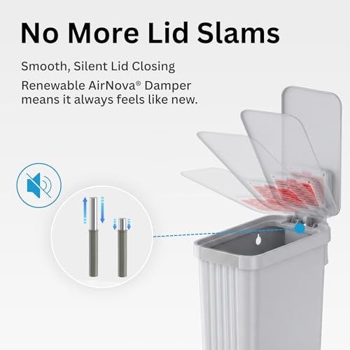 iTouchless Soft Gray 13 Gallon Step Adult Diaper Pail with Odor Filter & Hands-Free Lid