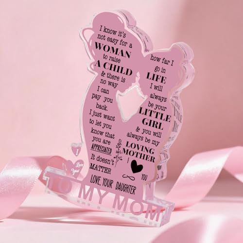 Korsralph Mom-Daughter Acrylic Plaque Sign - Heartfelt Mother’s Day Gift from Daughter