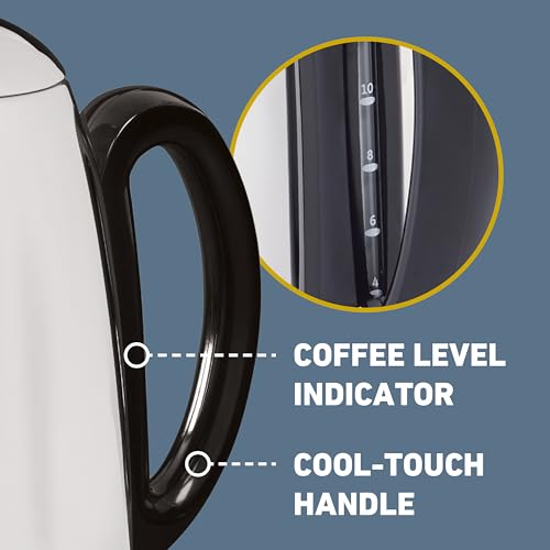 West Bend 12-Cup Electric Percolator Coffee Maker with Stainless Steel Construction