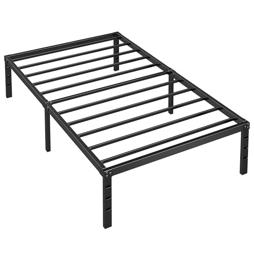 Twin Size Metal Platform Bed Frame - 18 Inch Height with Heavy Duty Steel Support, No Box Spring Needed, Easy Assembly, Underbed Storage - Black (Variation: Twin / 18 Inch)