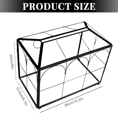 Large Black Glass Wedding Card Box with Lock and Slot - Vintage Reception Envelope Holder