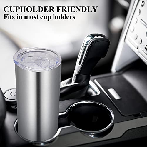VEGOND 20 oz Stainless Steel Skinny Tumbler with Lid & Straw - Vacuum Insulated Travel Mug, 1 Pack
