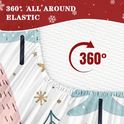Nesker Pastel Christmas Tree Twin Zipper Bedding Set for Kids - 3 Pieces