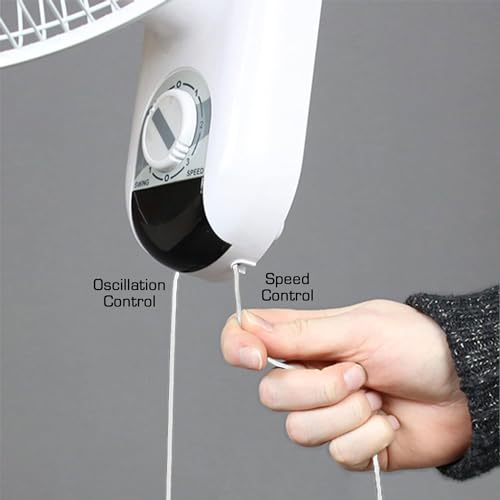 Hurricane Classic 16-Inch Wall Mount Oscillating Fan - 3 Speeds, White, 2 Pack