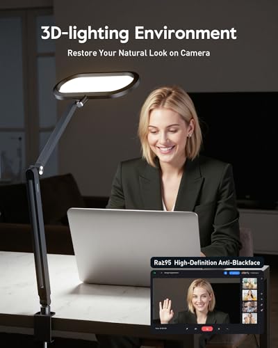 LitONES Dual-Side LED Desk Lamp with Clamp - Black, Soft Light, Stepless Remote