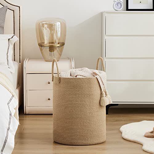 Large 72L Jute Laundry Hamper Basket - Tall Woven Rope Storage Bin for Bedroom & Nursery