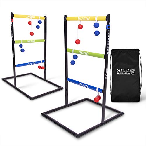 GoSports Ladder Toss Game Set - Pro Version with 6 Rubber Bolos & Carrying Case
